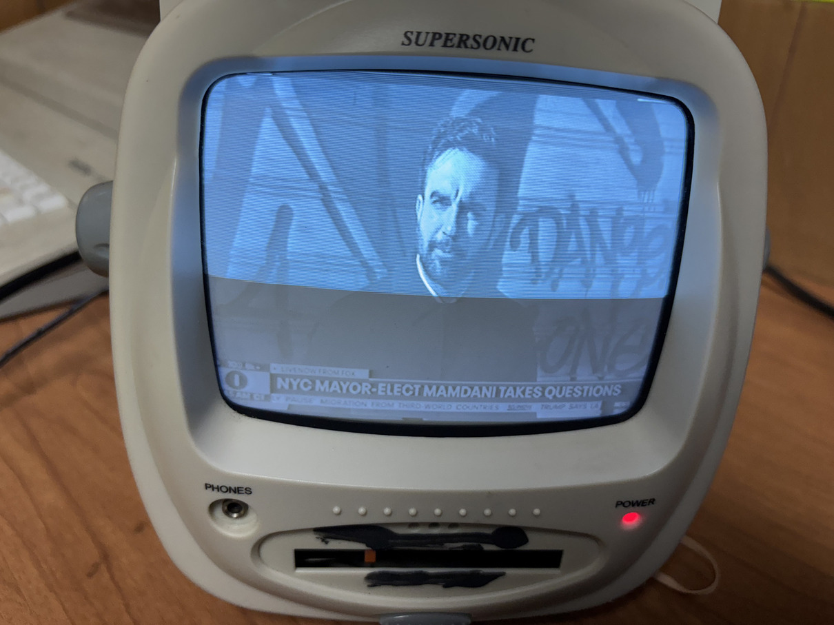 Figure 8. NYC Mayor-elect Zohran Mamdani on the news giving a speech as seen on TV