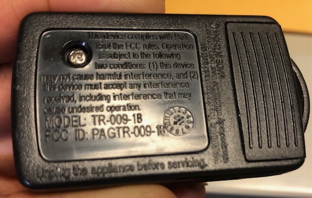 Figure 4. FCC ID printed on remote
