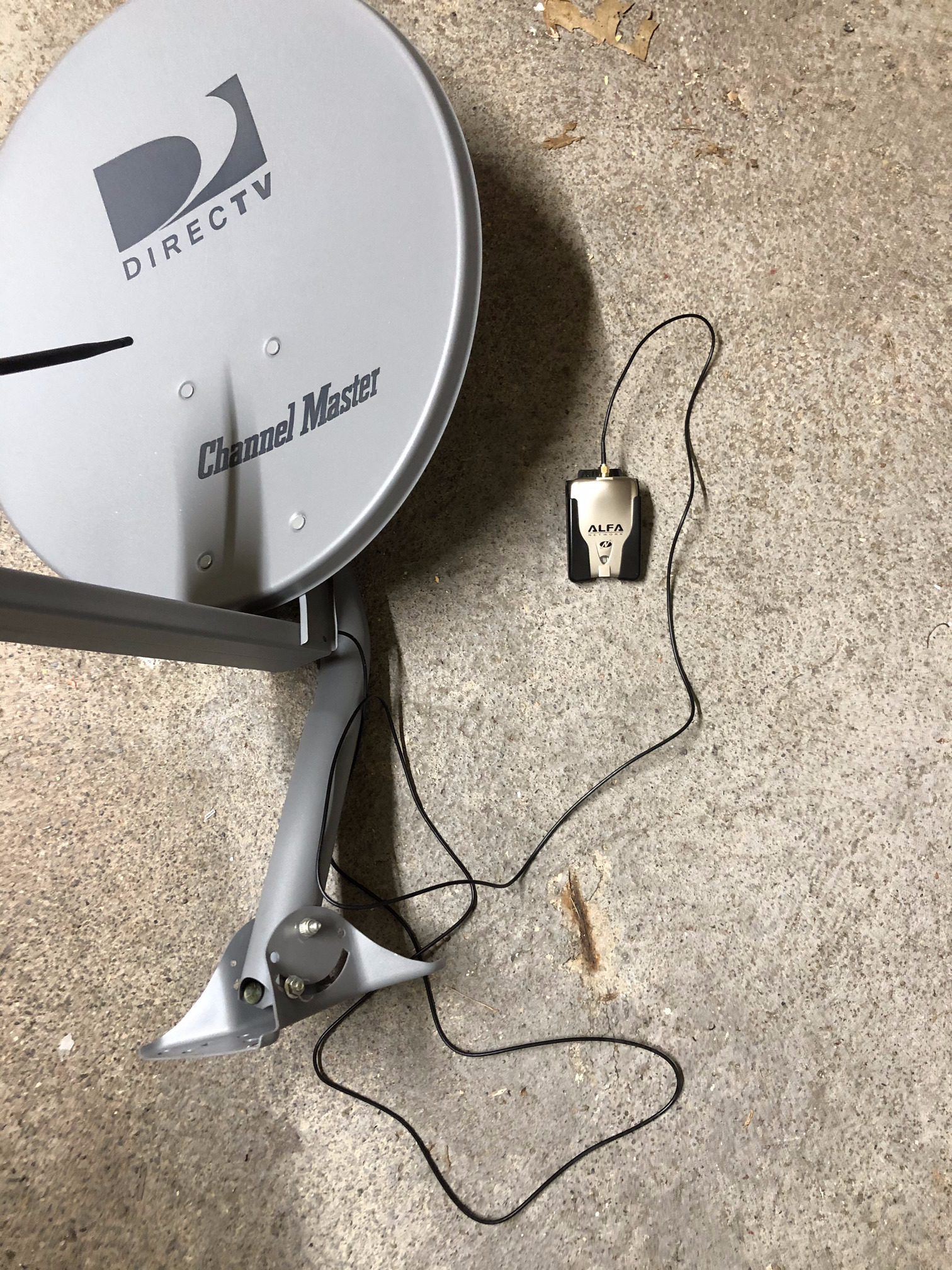 Figure 22. Satellite dish with the WiFi dongle attached