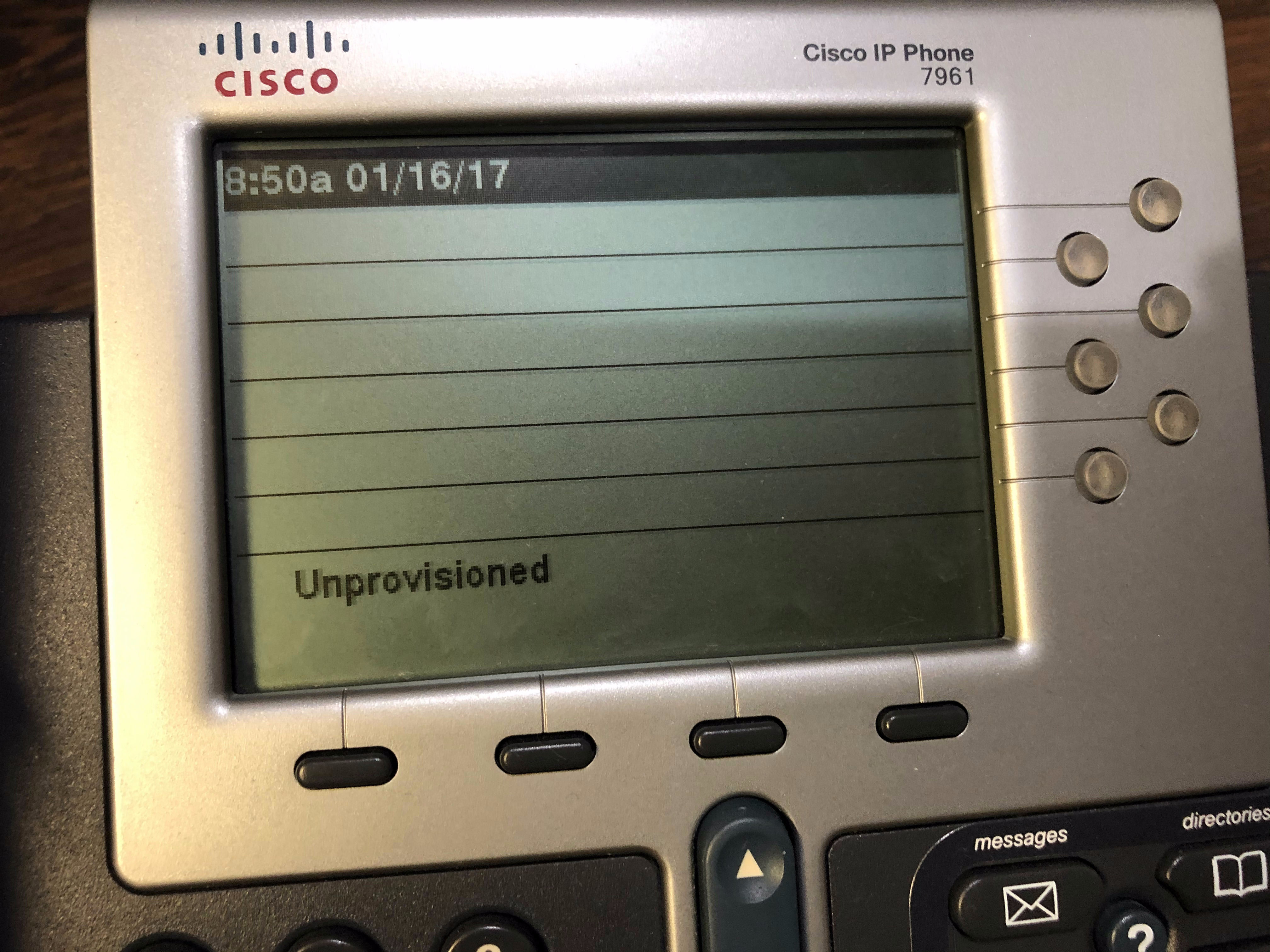 7961G Phone shows Unprovisioned